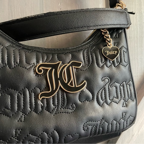 NWT Juicy Couture Purse Crossbody with Mini Coin Purse Charm Y2K Style Black - Picture 2 of 10